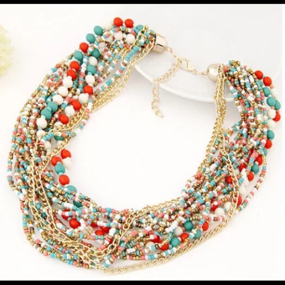 Necklace 100 jewelry Bohemia Candy Beads multi - Picture 1 of 3